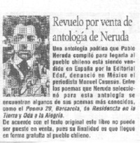 Revuelo por venta de antología de Neruda
