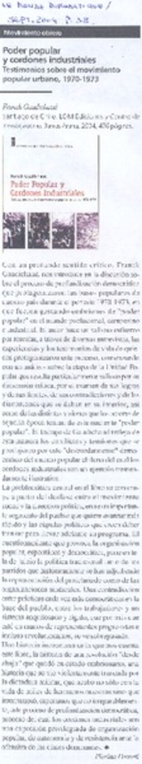 Poder popular y cordones industriales