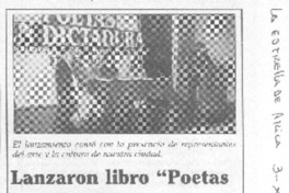 Lanzaron libro "Poetas en dictadura"