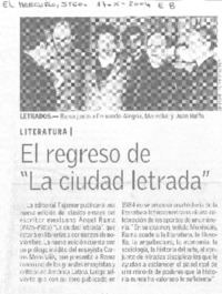 el Regreso de "La ciudad letrada"