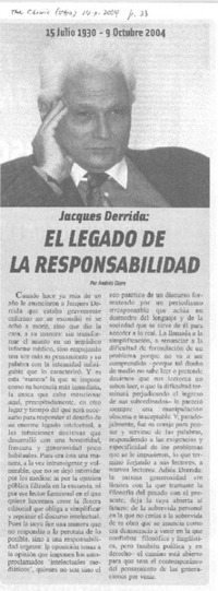El legado de la responsabilidad