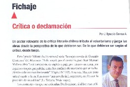 CRítica o declamación