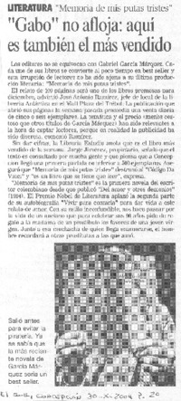 "Gabo" no afloja: aquí es también el más vendido