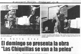 El domingo se presenta la obra "Las chiquillas se van a la pelea"
