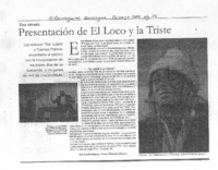 Presentación de El loco y la triste
