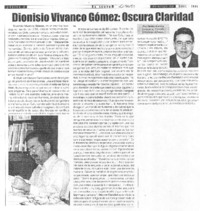 Dionisio Vivanco Gómez: Oscura claridad