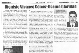 Dionisio Vivanco Gómez: Oscura claridad