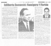 Edilberto Domarchi: Flamígero y florido