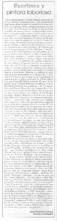 Escritora y pintora laboriosa