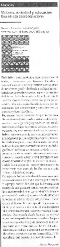 Valores, sociedad y educación