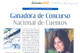 Ganadora de concurso nacional de cuentos