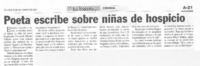 Poeta escribe sobre niñas de hospicio