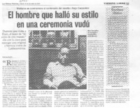 El Hombre que halló su estilo en una ceremonia vudú