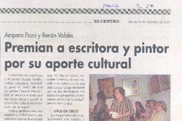 Premian a escritora y pintor por su aporte cultural