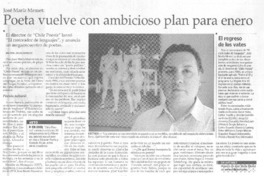 Poeta vuelve con ambicioso plan para enero
