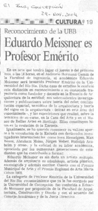 Eduardo Meissner es Profesor Emérito