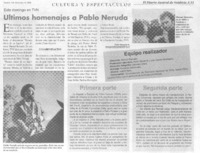 Ultimos homenajes a Pablo Neruda