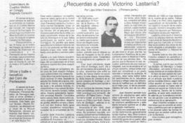 ¿Recuerdas a Jose Victorino Lastarria?