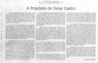 A propósito de Oscar Castro