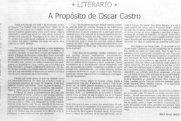 A propósito de Oscar Castro