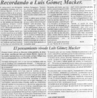 Recordando a Luis Gómez Macker