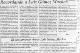 Recordando a Luis Gómez Macker