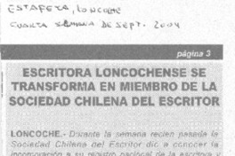 Escritora loncochense se transforma en miembro de la Sociedad Chilena del Escritor