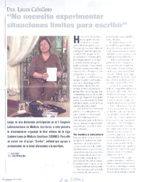 "Nonecesito experimentar situaciones límites para escribir"