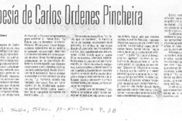 La poesía de Carlos Órdenes Picheira