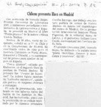 Chilena presenta libro en Madrid