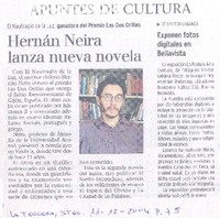 Hernán Neira lanza nueva novela
