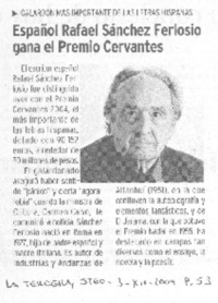 Español Rafael Sánchez Ferlosio gana Premio Cervantes