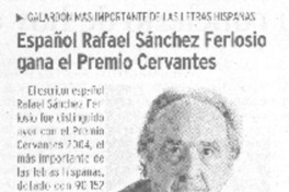 Español Rafael Sánchez Ferlosio gana Premio Cervantes