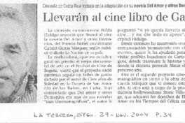 Llevarán al cine libro de García Márquez