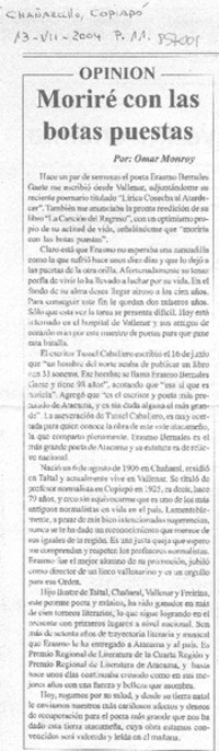 Moriré con las botas puestas