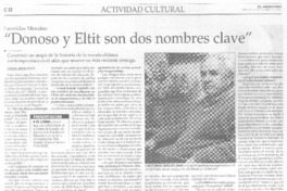 Donoso y Eltit son dos nombres clave [entrevista]