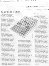 No se fije en el título