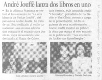 André Jouffe lanza dos libros en uno