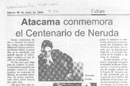 Atacama conmemora el centenario de Neruda