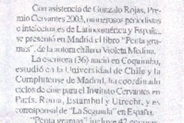 Lanzan en Madrid nuevo libro de la chilena Violeta Medina