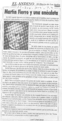 Martín Fierro y una anécdota