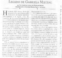 Legado de Gabriela Mistral