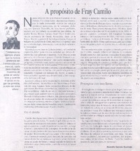 A propósito de Fray Camilo