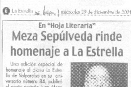 Meza Sepúlveda rinde homenaje a La Estrella