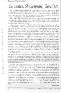 Cervantes, Shakespeare, Garcilaso