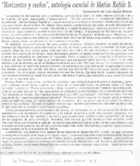 "Horizontes y sueños", antología esencial de Matías Rafide B.