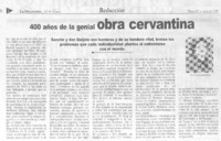 400 años de la genial obra cervantina
