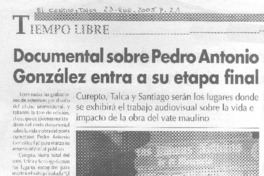 Documental sobre Pedro Antonio González entra a su etapa final