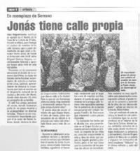 Jonás tiene calle propia