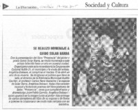 Se realizó homenaje a Guido Solar Barra